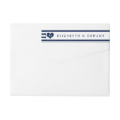 Modern Chic Navy Blue en White Wedding (Achterkant)