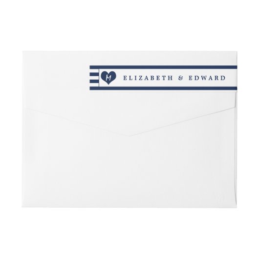 Modern Chic Navy Blue en White Wedding (Achterkant)