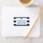 Modern Chic Navy Blue en White Wedding Etiket (Insitu)