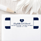 Modern Chic Navy Blue en White Wedding Etiket (Insitu)