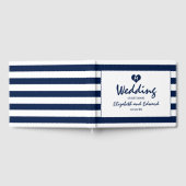 Modern Chic Navy Blue & White Wedding Gastenboek (Volledig)