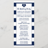 Modern Chic Navy Blue & White Wedding Programma (Achterkant)