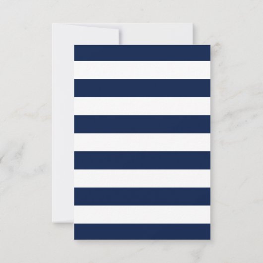 Modern Chic Navy Blue & White Wedding RSVP Kaartje (Achterkant)