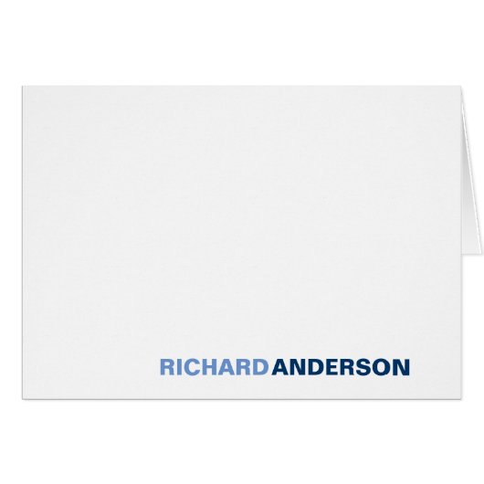 Modern Chic Navy Light Blue Bold Font Name Kantoor (Voorkant Horizontaal)