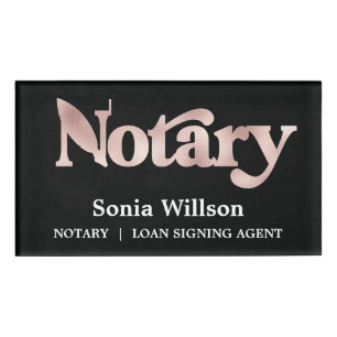Modern Chic Navy Roos notaris openbare lening onde Naambadge