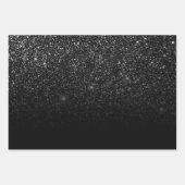 Modern Chic Ombre Black Glitter Inpakpapier Vel (Voorkant 2)