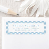Modern Chic Pastel Dusty Blue Gingham Pset Check Etiket (Insitu)