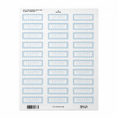 Modern Chic Pastel Dusty Blue Gingham Pset Check Etiket (Full Sheet)