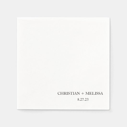 Modern Chic Personalized bruiloft Napkin Servet (Voorkant)
