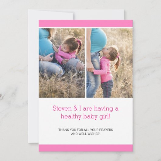 Modern Chic Photo Collage Faire-part de grossesse (Devant)