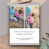 Modern Chic Photo Collage Faire-part de grossesse