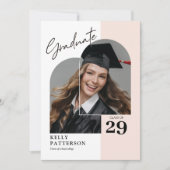 Modern Chic Photo Graduation Party Invitation (Devant)
