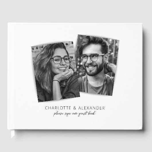 Modern Chic Photo Wedding Guest Book Gastenboek (Voorkant)