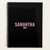Modern Chic Pink & Black Appointbook Planner (Voorkant)