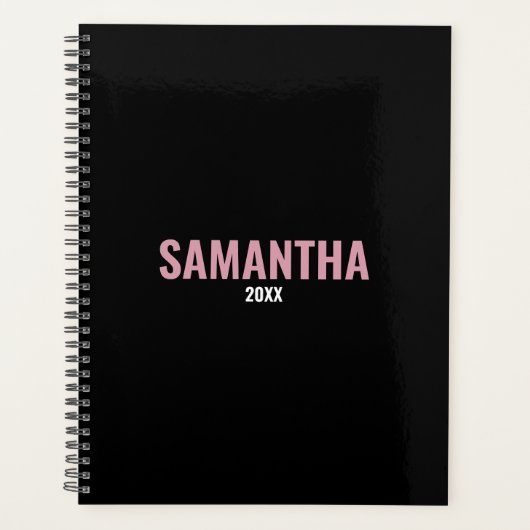 Modern Chic Pink & Black Appointbook Planner (Voorkant)