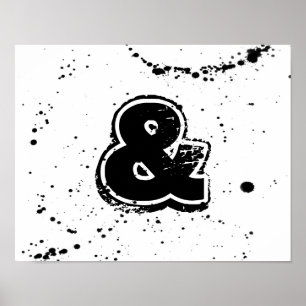 modern chic poster ampersand in zwart-wit