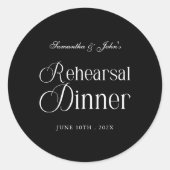 Modern Chic Rehearsal Dinner Ronde Sticker (Voorkant)