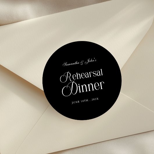 Modern Chic Rehearsal Dinner Ronde Sticker