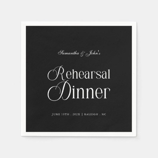 Modern Chic Rehearsal Dinner Servet (Voorkant)