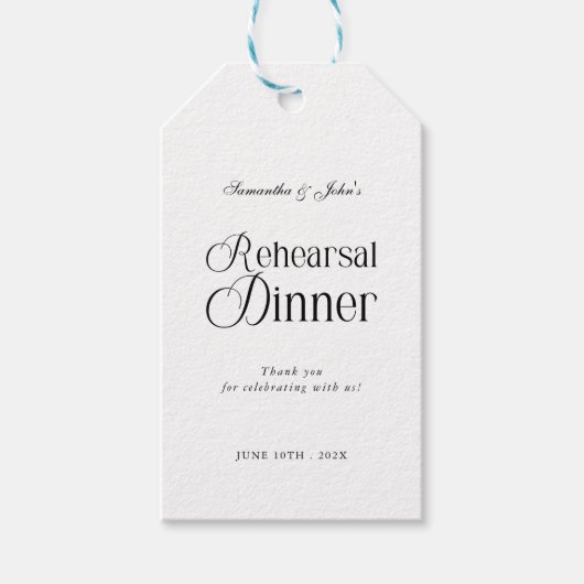  Modern Chic Rehearsal Dinner Thank You Cadeaulabel (Voorkant)