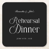  Modern Chic Rehearsal Dinner Vierkante Kartonnen Onderzetter (Voorkant)