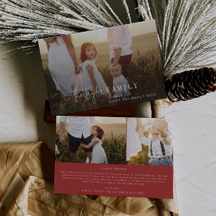 Modern chic   Rode foto Overlay Family Nieuws Feestdagenkaart