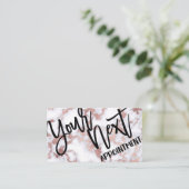 Modern Chic Roos Gold White marble Stone Pattern Afsprakenkaartje (Staand voorkant)