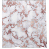 Modern Chic Roos Gold White marble Stone Pattern Douchegordijn (Voorkant)