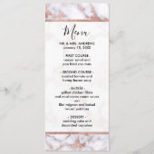 Modern Chic Roos Gold White marble Stone Pattern Menu (Voorkant)