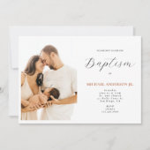 Modern Chic Script Elegante Fotodoop Kaart (Voorkant)