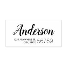 Modern chic script familienaam retouradres