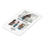 modern chic script is een kerstfoto magneet (Linkerzijde)