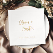Modern Chic Script Minimalist Wedding Folie Servetten