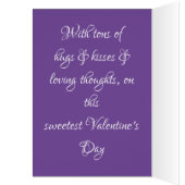 Modern Chic Script Nom Purple Valentines Carte de  (Intérieur (Gauche))