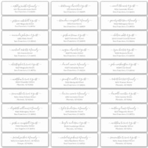 Modern Chic Script Weddenschap Namen adres Sticker