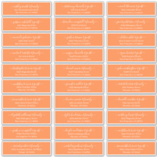 Modern Chic Script Weddenschap Namen adres Sticker