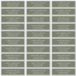 Modern Chic Script Weddenschap Namen adres Sticker