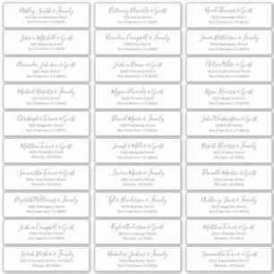 Modern Chic Script Weddenschap Namen adres Sticker