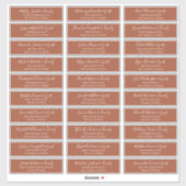 Modern Chic Script Weddenschap Namen adres Sticker (Vel)