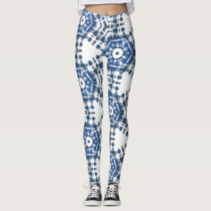 Modern Chic Shobori Blue Tie Dye Patroon Leggings