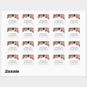 MODERN Chic Simple Font met Rozen Floral Vierkante Sticker (Vel)