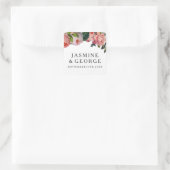 MODERN Chic Simple Font met Rozen Floral Vierkante Sticker (Tas)