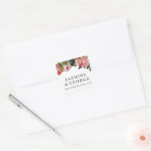 MODERN Chic Simple Font met Rozen Floral Vierkante Sticker (Envelop)