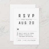 Modern Chic Simple Typography Wedding RSVP (Voorkant / Achterkant)