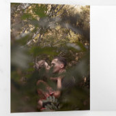 Modern Chic Sla de datum fotokaart op Drieluik Uitnodiging (Binnenzijde eerst)