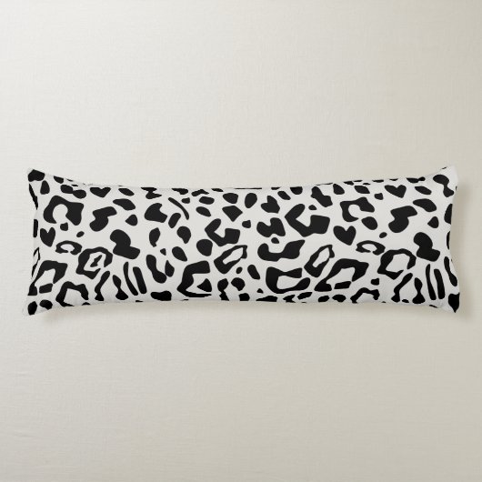Modern Chic Snow Leopard Animal Print Patroon Lichaamskussen (Voorkant)