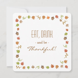 Modern Chic Thanksgiving Party Invitations