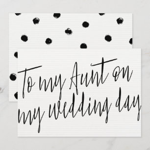 Modern Chic "tot mijn tante op mijn trouwdag" Kaart