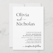 Modern Chic Typografie Script Monogram Bruiloft Kaart (Voorkant)