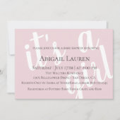 Modern Chic Typography Baby shower Invitation Kaart (Voorkant)